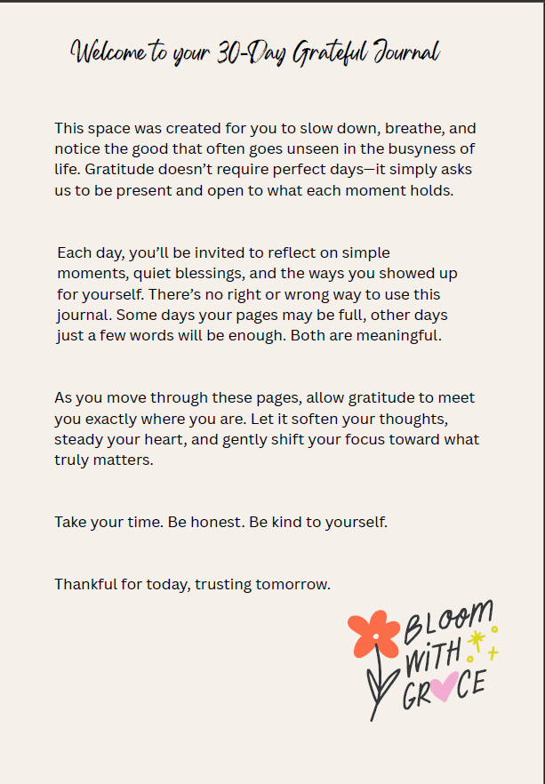 Clothe Me In Gratitude — 30-Day Digital Gratitude Journal