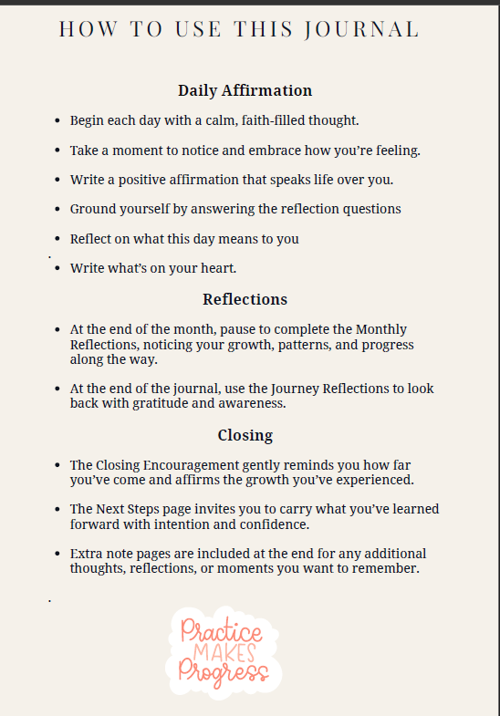 I Am Enough — Affirmation & Reflection Journal (30-Day Digital Journey)