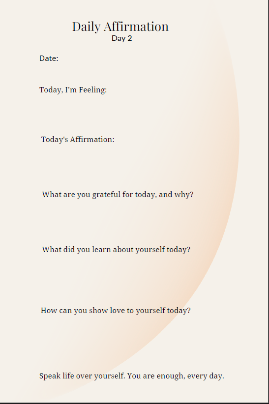 I Am Enough — Affirmation & Reflection Journal (30-Day Digital Journey)